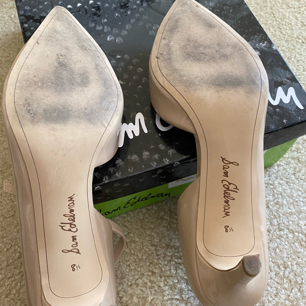 Sam Edelmon Women’s Shiny nude high heels 8.5 - Picture 4 of 6